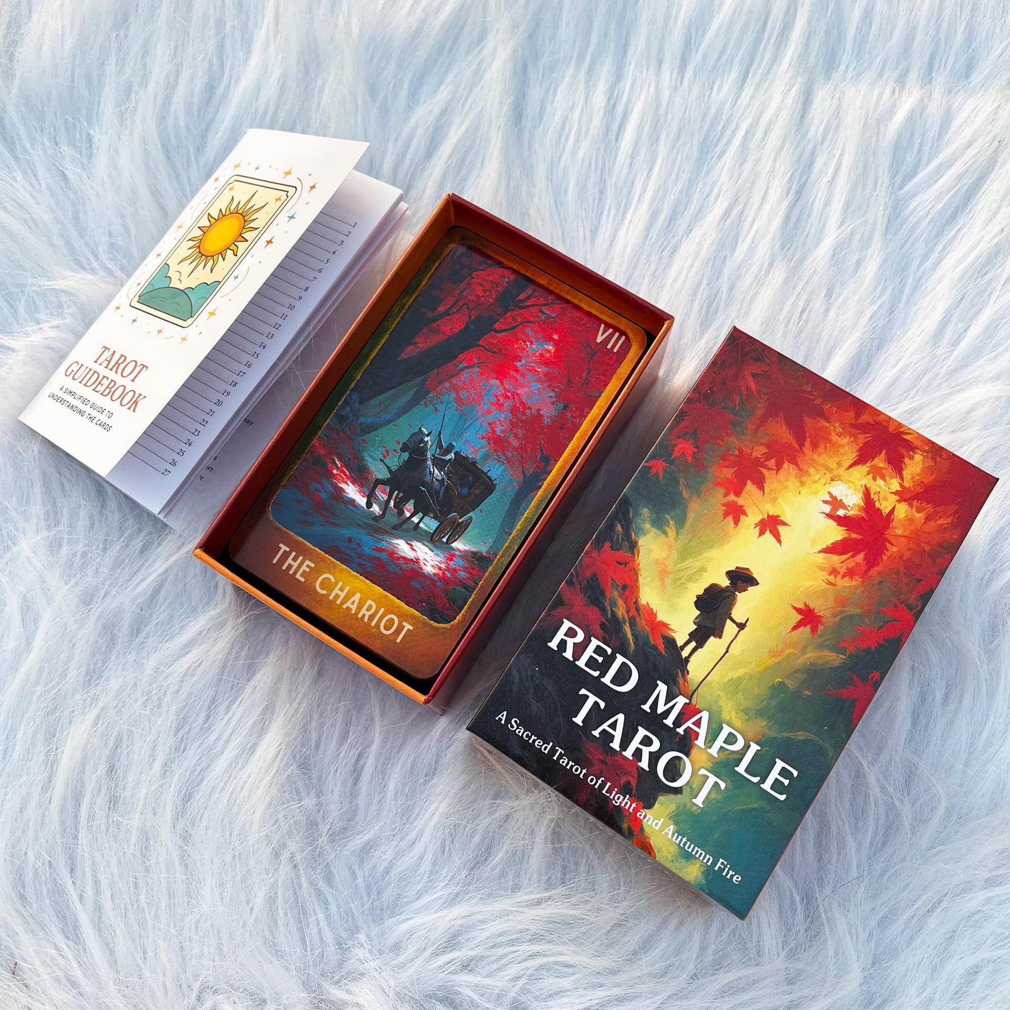 Amazon.com: soulme Tarot Deck 78 Cards with Guidebook, Red Maple